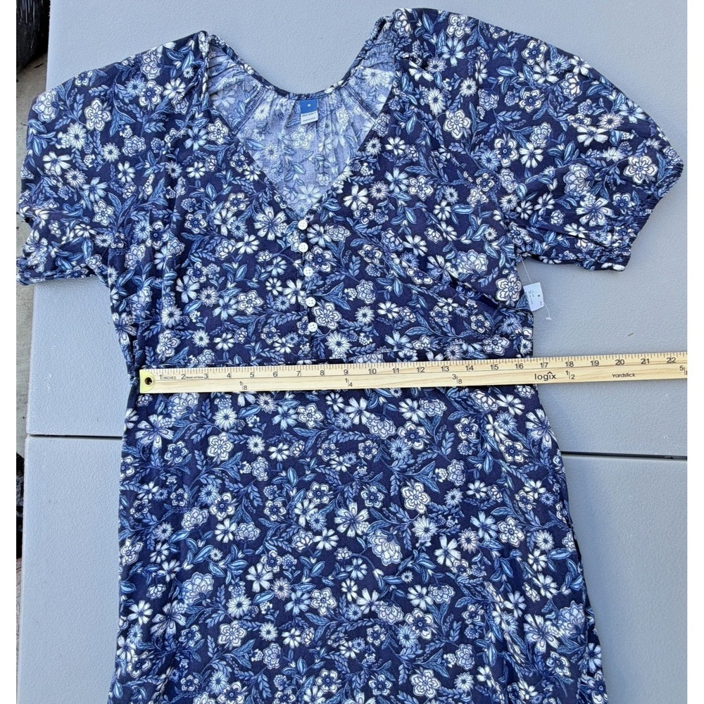 Old Navy Floral Maxi Dress Women's Medium BluePuff Sleeve Boho Cottagecore NWT - Picture 5 of 15